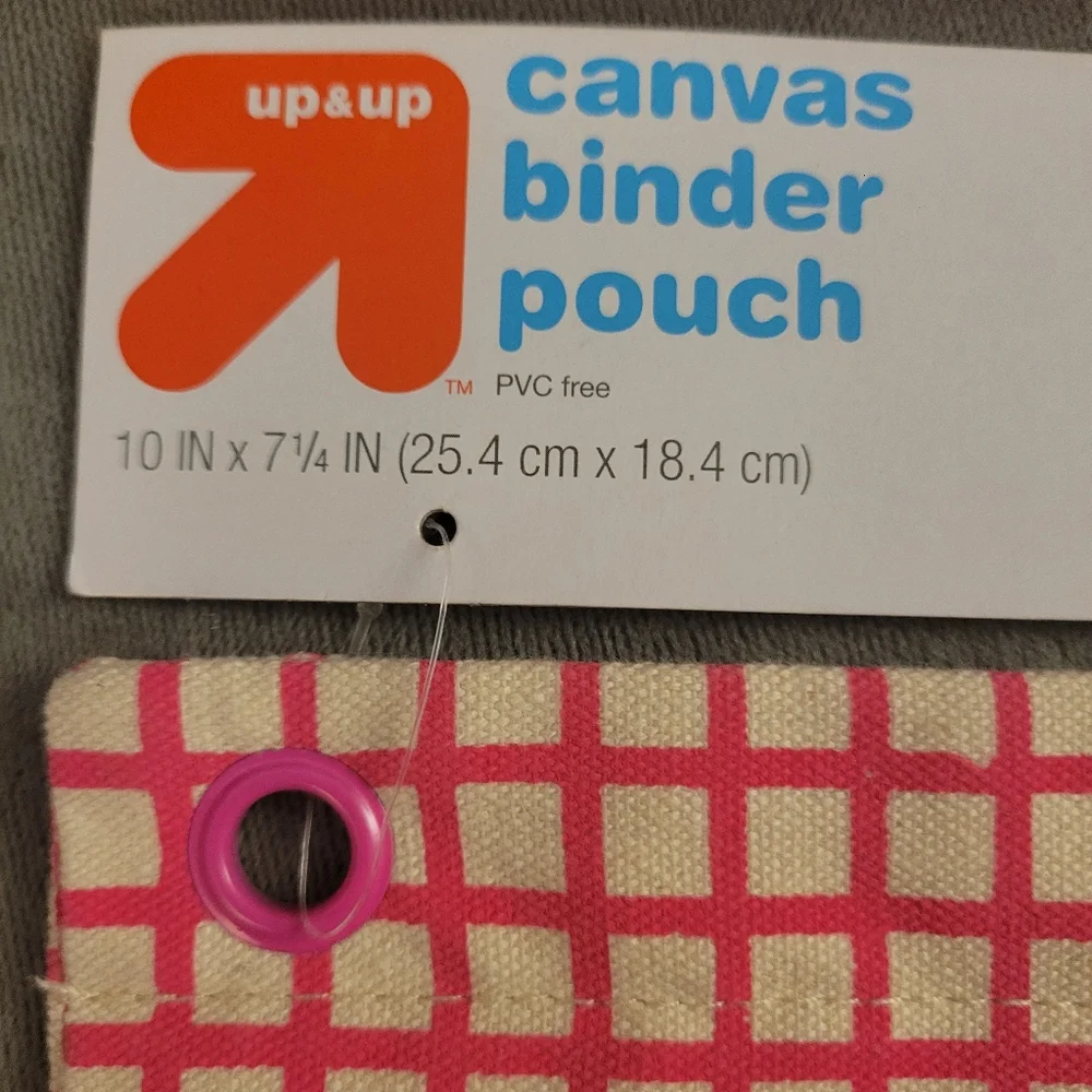 2 Set, Up & Up,  canvas pouch bundle, color tan with Pink.